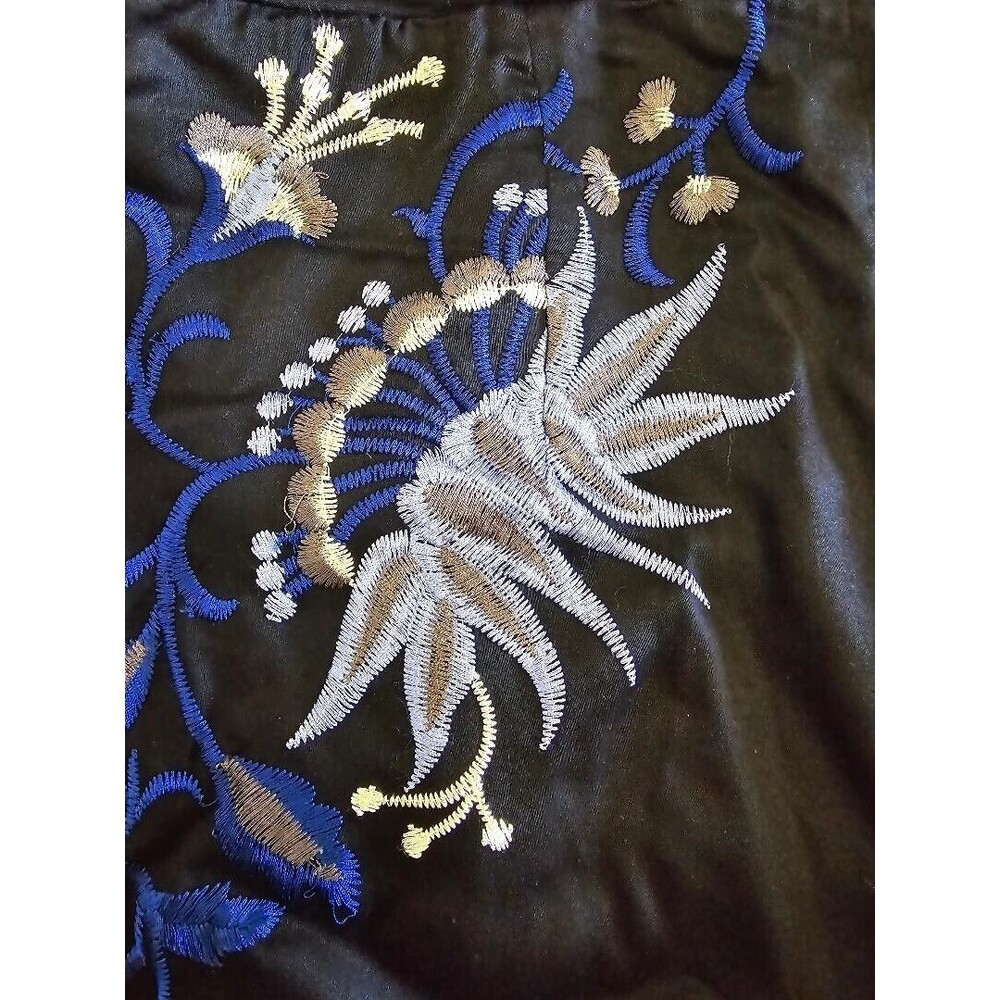 Free People Gypsy Rose Jumpsuit Floral Embroidered Black Size 4 Wide Leg NWT$350 - Picture 13 of 16